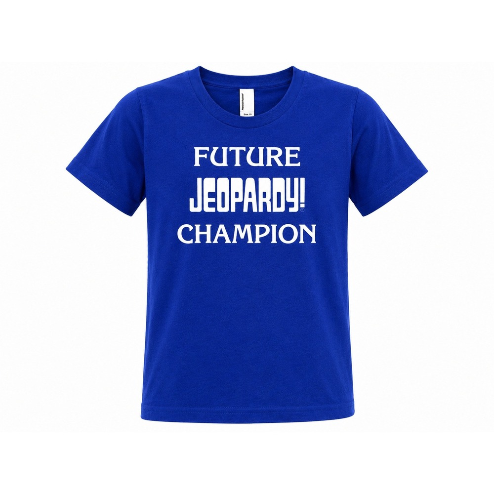 American‎ Apparel Kids Future Jeopardy Champion Graphic T-Shirt Blue Size 10
